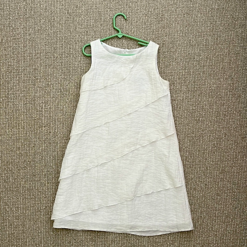 White A-line girls dress